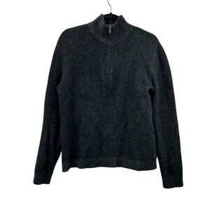 Christopher Fischer Men's Small 100% Cashmere Half Zip High Neck Gray Sweater